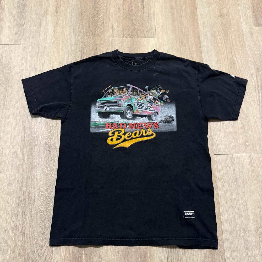 Bad News Bears x Grizzley Mens Medium Black S/S T-Shirt B9